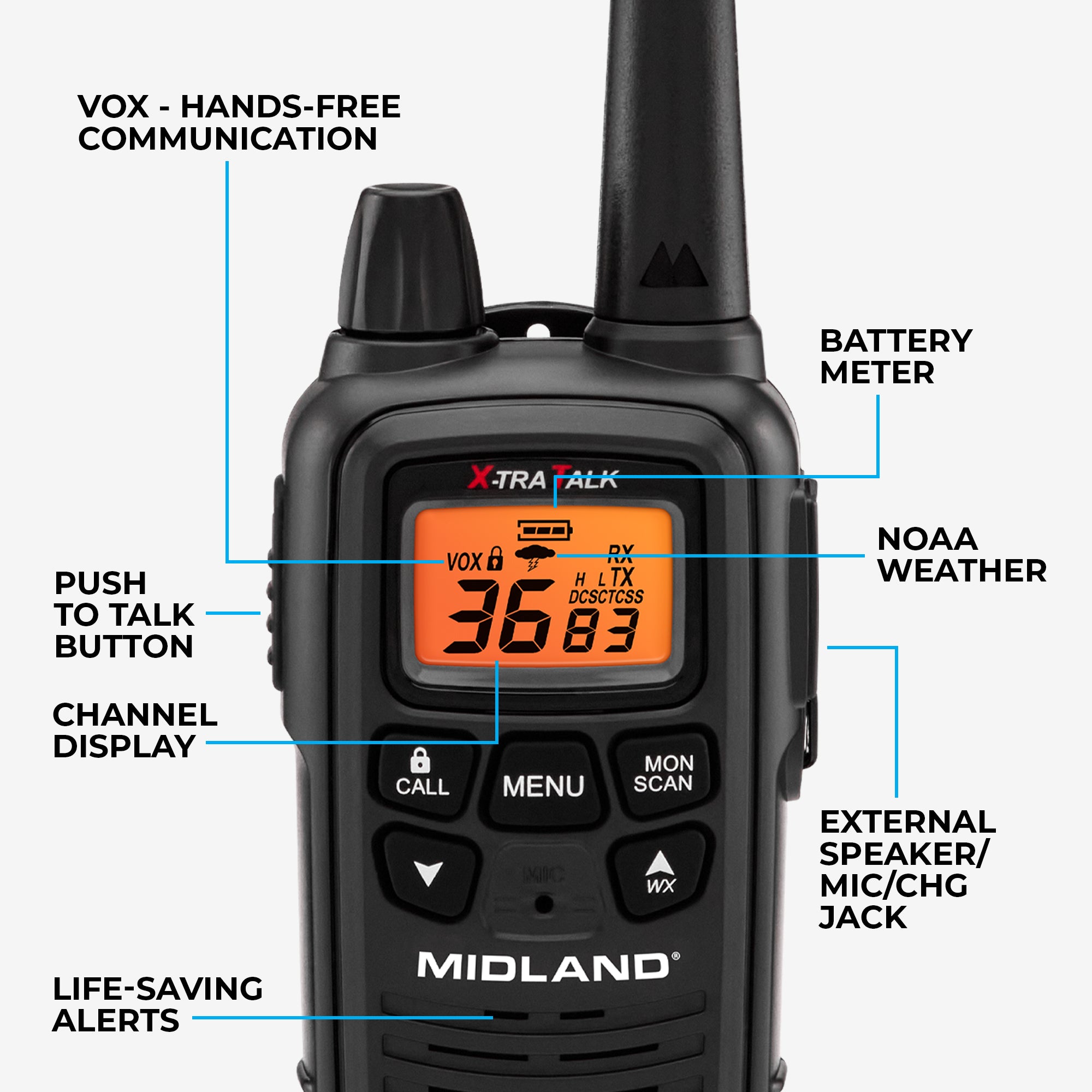 LXT600 FRS License‑Free Walkie Talkie 2-Pack - LXT600VP3 - Image 2