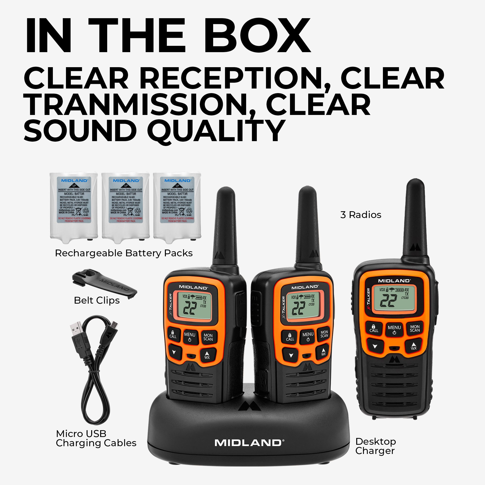 T51 X-Talker FRS Walkie Talkie 3-Pack - T51X3VP3 - Image 3