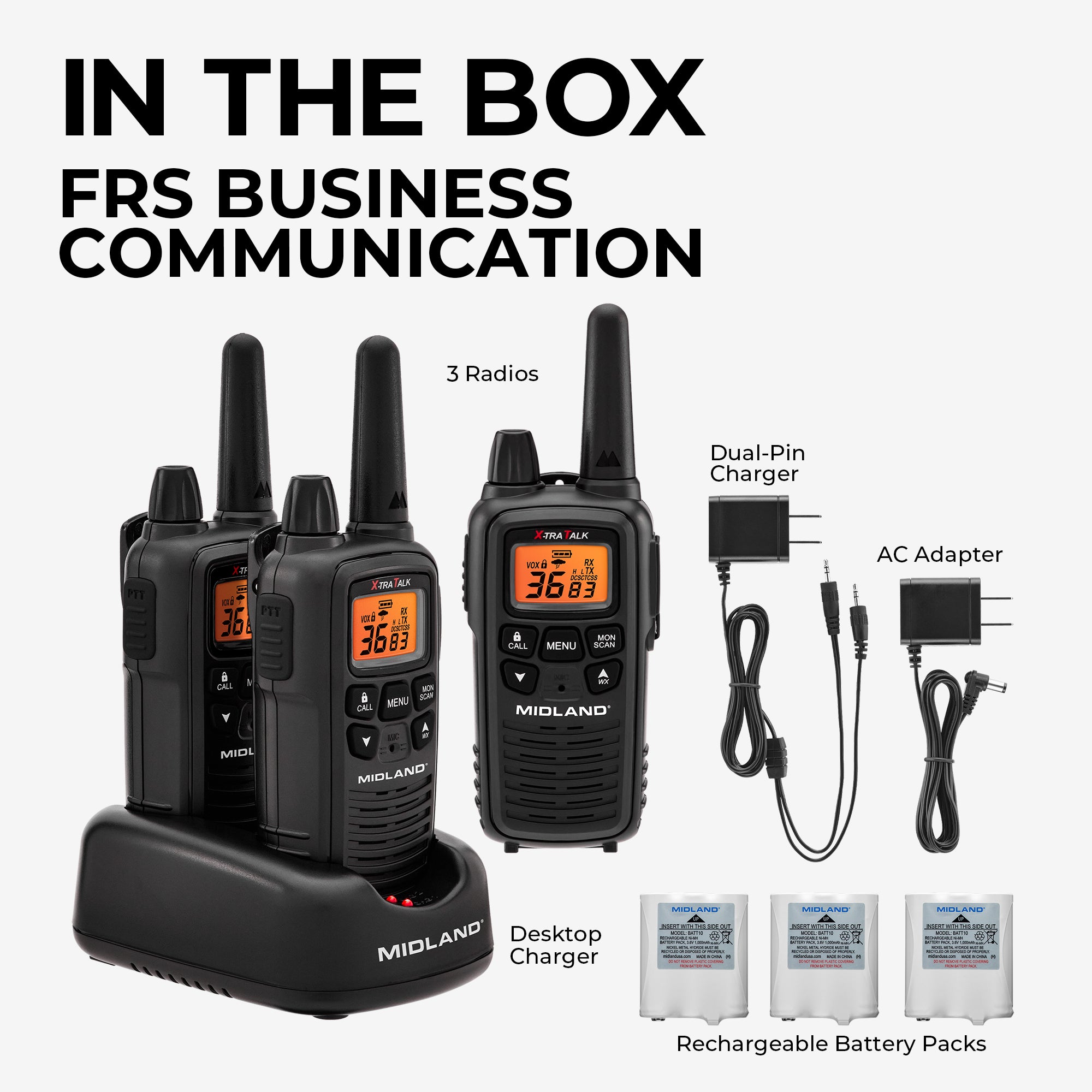 LXT600 FRS License‑Free Walkie Talkie 3-Pack - LXT633VP3 - Image 3