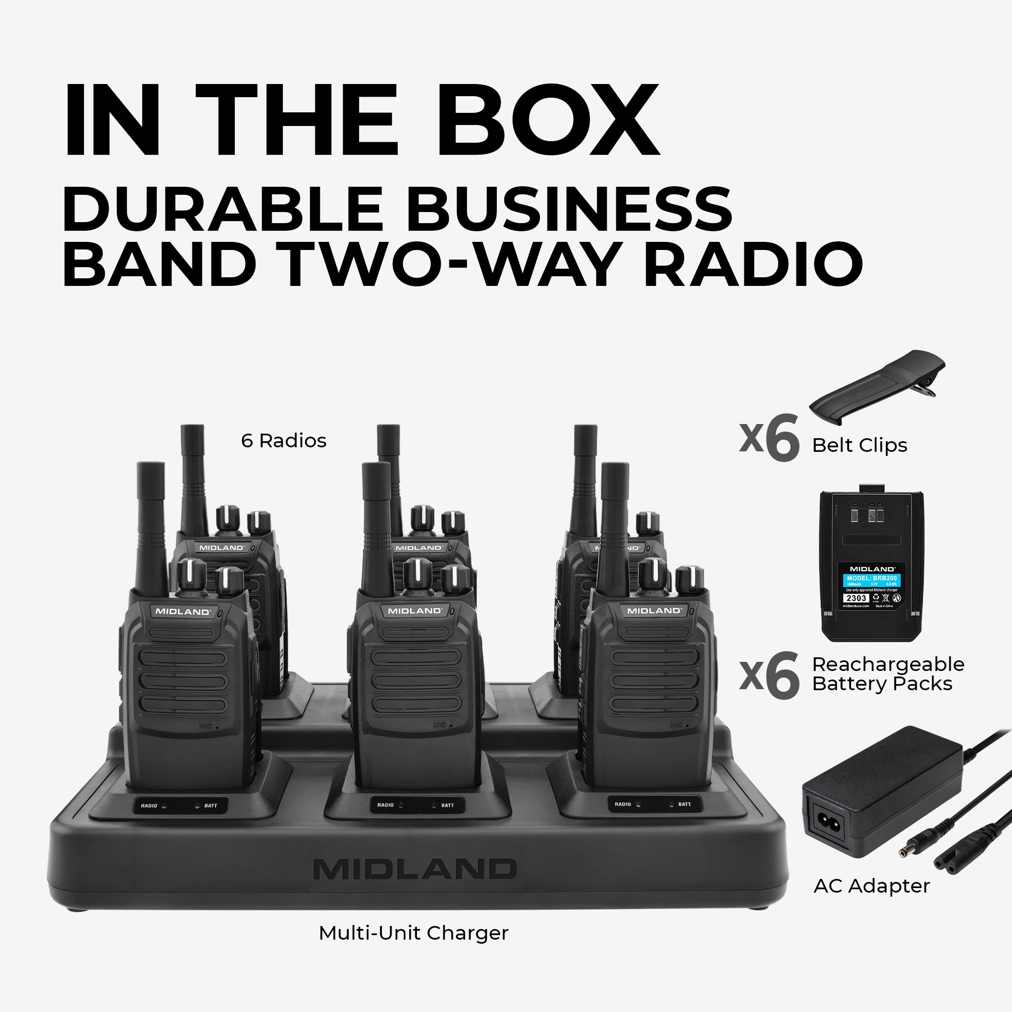 BR200 BizTalk Business Band Two-Way Radio Bundle - BR200X6BGC - Image 6