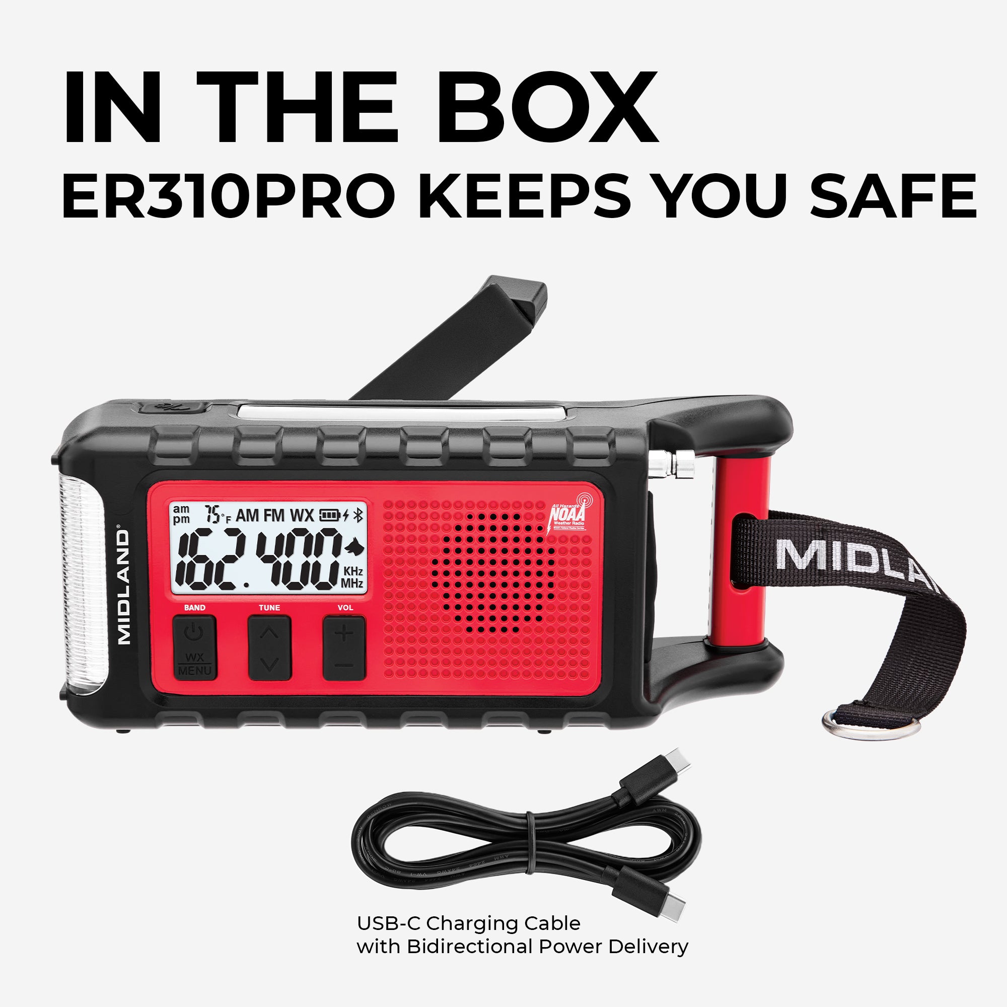 ER310PRO Portable Emergency Crank Radio with Power Bank - Image 7